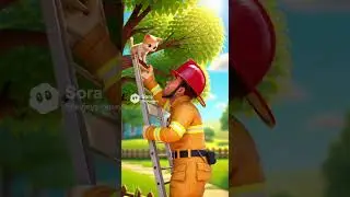 Cute cat getting saved from tree 😢
