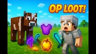 Minecraft But Cows Drop OP Loot! 🐄💎 #minecraft