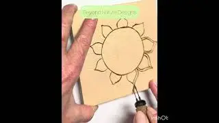 Pyrography Simple Sun - from layout to completion 