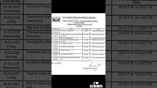 M.Ed IV semester exam date sheet CCS University Meerut Information
