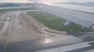 Landing on a wet Runway ( after 30 mins of holding pattern), Bhuvaneshwar after rains.