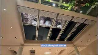 ROOFTOP RETRACTABLE OPENABLE SLIDING GLASS ROOF ER-BİR YAPI ROOFTOP OPENABLE ENCLOSURE,ROOFTOP GLASS