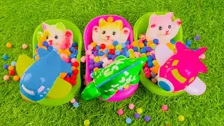 2 Minutes Satisfying Video | Mixing Funny Candy ASMR & Make Up in 3 Bathtubs with Magic M&M's Slime