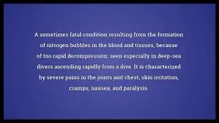 Decompression sickness Meaning