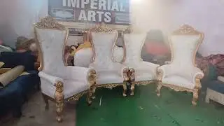Wooden indian mandap wedding maharaja stage king chairs .made by Imperial arts saharanpur 8630035440