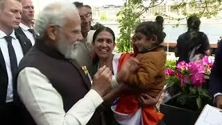A rousing welcome for PM Modi in Copenhagen, Denmark