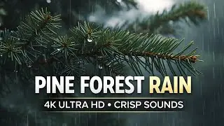 Heavy Rain on Pine Needles - 15 Minutes of Pure Nature Clarity (4K)