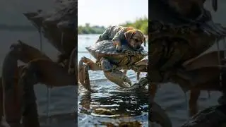 🐾 Karma Hit Back! 🦀💥 Brave Puppy Rescues Crab | Emotional Animal Rescue Story 😭❤️🔥 #shorts