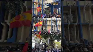 TVK flags in Bangalore Celebration #tvk #tvkvijay #tvkflag #thalapathyvijay #thalapathy #tvkmaanadu