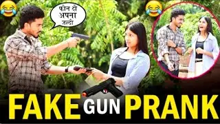 Fake gun prank on cute girl 😱🥹||सोचा नही था ऐसा  होगा🙈❤️ ||@on public prank 