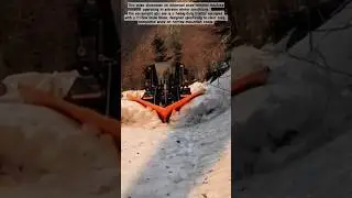 Heavy-Duty V-Plow Snow Clearing Machine on Mountain Roads! #shorts