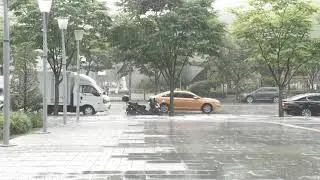 Seoul 4K Heavy Rain Stock Footage