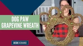 How to Make a DIY Dog Paw Grapevine Wreath | Pet Lover Wreath Ideas | DecoExchange Tutorial