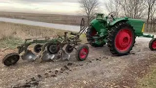 1952 Oliver 77 & Oliver 314 Plow finishing Field & a Walk Around