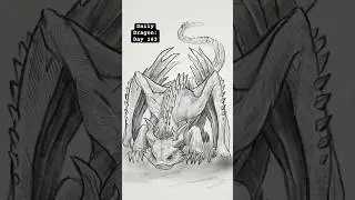 Daily Dragon Sketch: Day 163 - Ready to pounce!.#fantasy #shorts #dragons #dnd #dragonart