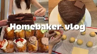 Bake with me👩🏻&zwj;🍳 (whipped cream donuts 🍩 + choc cake 🍰 🍫)