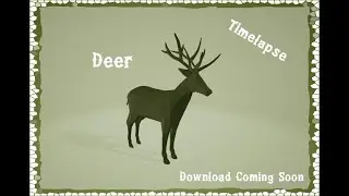 [Blender 2.90.1.0] Deer - Low Poly  (for 3D Printer) Timelapse 16x