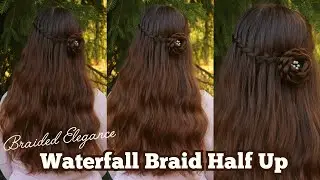 Elegant Waterfall Braid with Flower Braid | Easy Hairstyles for Long Hair