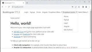 Create a dropdown menu in Angular 17 app using bootstrap 5, ngModel,  ngFor, css and js file links