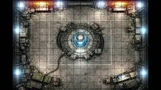 Modern Reactor Facility Battle Map | 1 Hour Seamless Loop | Industrial Interior | Grid | VTT