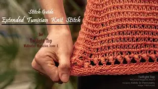 Stitch Guide: Extended Tunisian Knit Stitch in Twilight Top of WeCrochet Magazine Issue 3