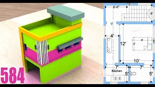 3D Elevation of a Compact 16x25 Ft Home