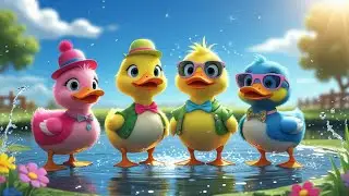 🌈💦Quack Quack Quirky Ducks 🦆🎶 | Fun Kids Cartoon Song & Dance!🌟✨💧🦆