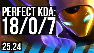 KASSADIN vs XERATH (MID) | Perfect KDA: 18/0/7 | EUW Master | 25.24