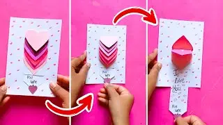 DIY HEART WATERFALL CARD | EASY GIFT IDEA | PULL ME CARD | DIY | CUTE WAYS TO SAY 