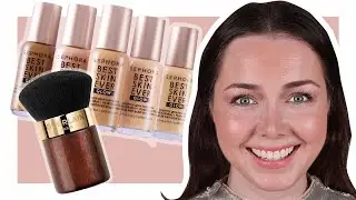 Glowy Makeup | Testing Sephora Best Skin Ever Glow Foundation | Unboxing Guerlain Foundation Brush 😞