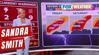 Sandra Smith Visits FOX Weather Studio For Latest Severe Weather Updates