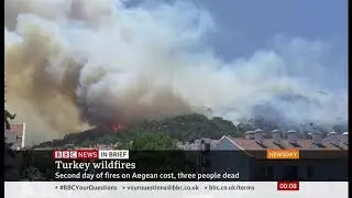 Weather Events - Second day battling wildfires on Aegean coast (Turkey) - BBC News - 30 July 2021