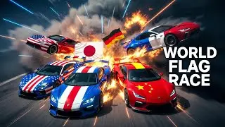 World Flag Car Race 🚗💥 One Winner  No Second Chances