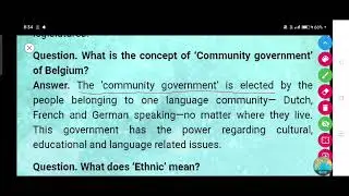 What is the concept of 'Community government' of Belgium?