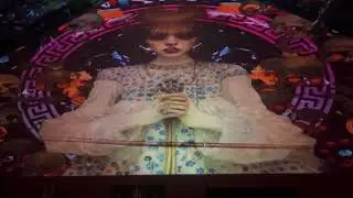 180-degree projection mapping old portuguese villa indoor mapping.