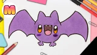 COMO DIBUJAR UN MURCIELAGO KAWAII 💜Fácil y paso a paso 💜Como dibujar halloween kawaii
