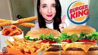 FOR THE FIRST TIME ?? 🍔 BURGER KING MUKBANG 🍟 버거킹 먹방
