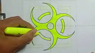 How to Mark Biohazard Symbol || paper drawing || Babar Ceilling Designer
