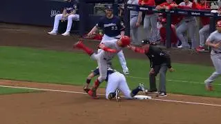 Jesse Winker Insane *Slide* to Beat Out Throw at Third Base