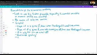 Kinematics Notes Part 6: Wrap-Up and Specific Problem Solving Tips