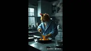Masterchef Meow: Cat Takes Over Breakfast Duty!  #cat