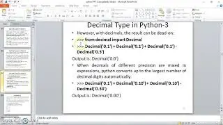 Python Programming 13 Decimal Type in Python