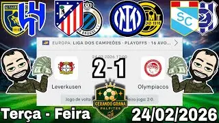 PALPITES DE FUTEBOL PARA HOJE 24 02 2026 TER&Ccedil;A - FEIRA COM PLACARES EXATOS, BILHETE PRONTO + ZEBRA