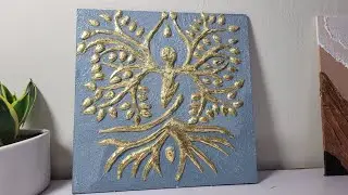 Every leaf tells a story of balance and light🌿✨ #TexturedArt #art #youtubevideo #ArtReels #GoldArt