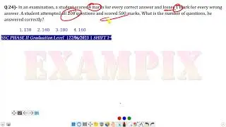 In an examination, a student scores 4 marks for every correct answer and losses 1 mark for every