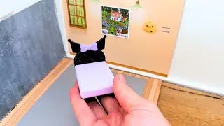 Miniature Kuromi bedroom ✨ ASMR ✨ Re-ment mini apartment 💖