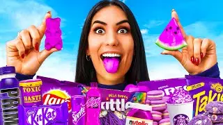 COMIENDO VIOLETA POR 24 HORAS !