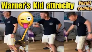 David Warner Dance disturbed by his Daughter | David Warner Vaathi Coming dance | Today's Encyclo