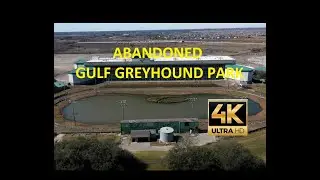 Abandoned dog racing track Gulf Greyhound Park 4K Drone Video