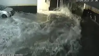 Pool Collapse Above a Garage (with sound) - Interesting Recordings